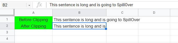 Text Clipping in Google sheets