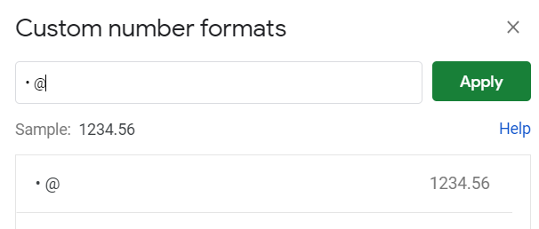 Custom Formatting: Google Sheets