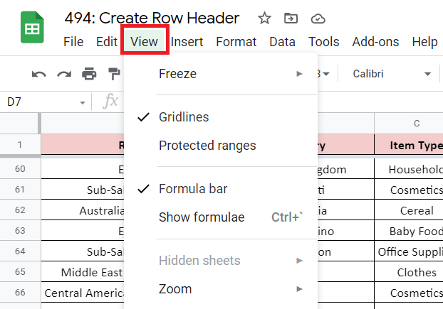 Create Row Header In 3 Simple Steps Google Sheets SheetsInfo