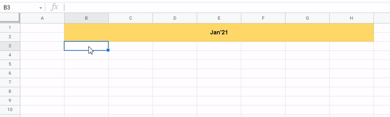 Creating a Monthly Calendar Template - Google Sheet