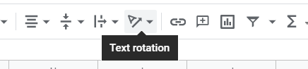 Google Sheet Toolbar- Text Rotation