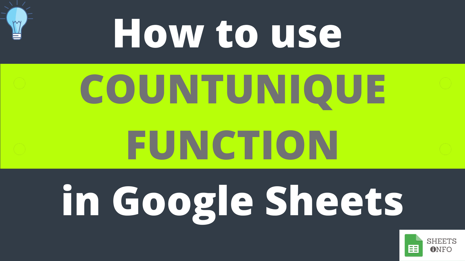 COUNTUNIQUE Function in Google Sheets